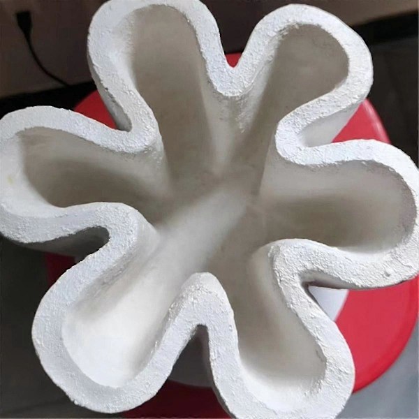 Harpiksskål Riflet Tørket Blomstervase Ornament Håndverksvase for Bryllupsrom Bokhylle Konsollbord St