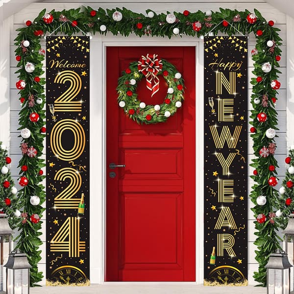 Utomhus Juldekoration Banner - Gott Nytt År, Jul S