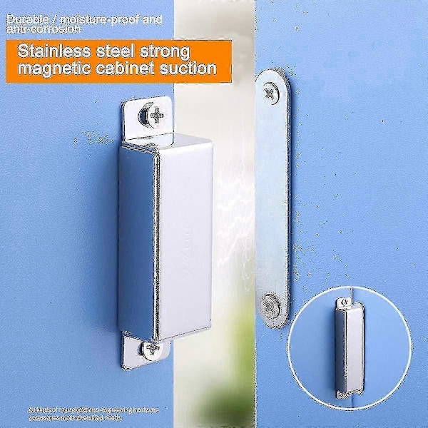 Skapdørmagnet 4 stk. Rustfrie ståldørmagneter Sterke dørmagneter 10 kg med skruer (4 stk. 6 kg)