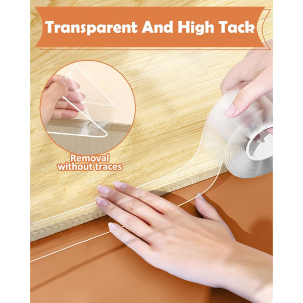 0,5 mm tykkelse, 30 mm bredde * 5 m lengde - Transparent Baby Bordbeskytter