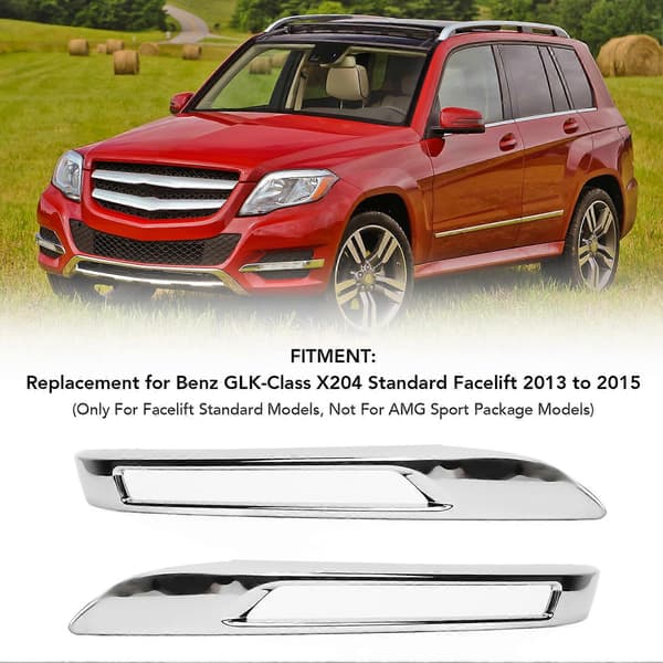 2 stk. Tåkelys Grill Krom List Trim Deksel Erstatning for Benz GLK?Klasse X204 Standard Facelift 2013 til 2015