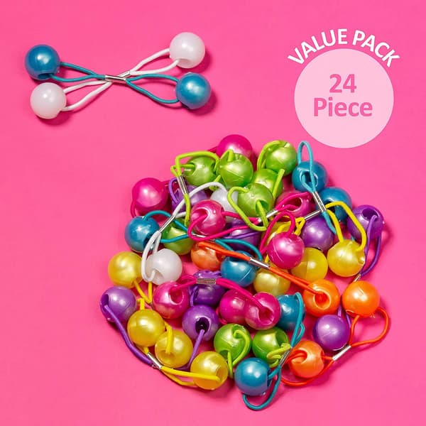 ##/12 Par Dubbla Boll Elastiska Hårband Färgglada Hår Elastiska med Söta Bollar Gummiband Hårband för Flickor (Klassisk)##/