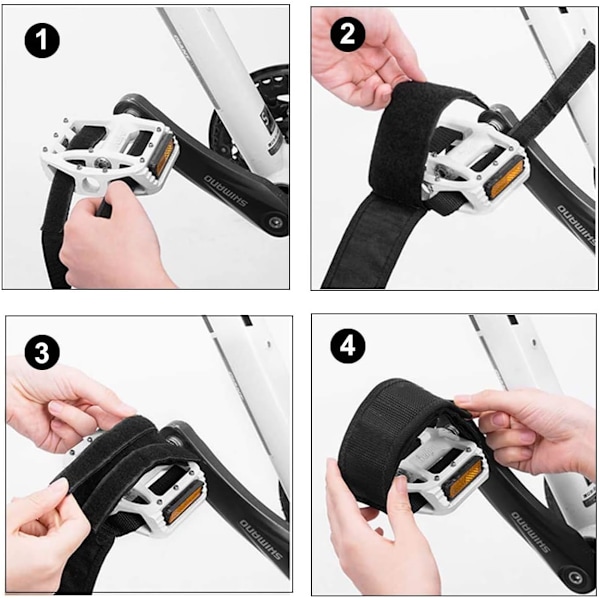 1 Par Universelle Cykelpedalstropper, Justerbare Anti-Slip Dobbelt