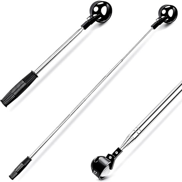 ##/1 Teleskopisk Golfbollshämtare i Rostfritt Stål för Vatten med Golfbollsputtergrepp Verktyg Golftillbehör Golfpresent till Män##/