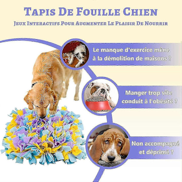 Snusematte for hund, Snusematte for hund, Snusematte for hund, Snusematte for hund, Snusematte for kanin (Gul Blå Lilla)