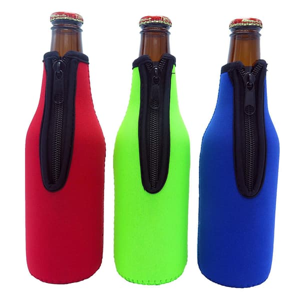 4 stk. Standard 330 ml Ølflaske Isolering med Lynlås Standard Dåse Isolering Neopren Dåse Isolering