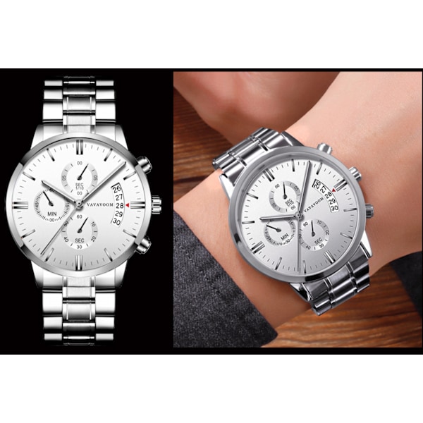 Quartz ur herreur chronograph vandtæt analog armbåndsur