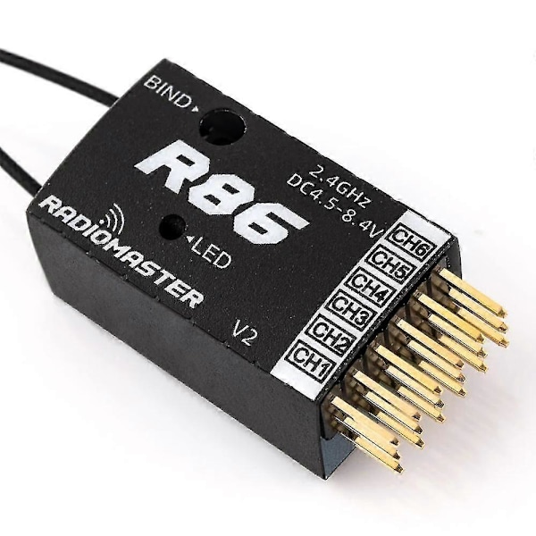 Radiomaster R86 V2 6CH Kompatibel PWM RC Mottagare för Frsky D8 D16 SFHSS Radiomaster TX12 T16S Trans