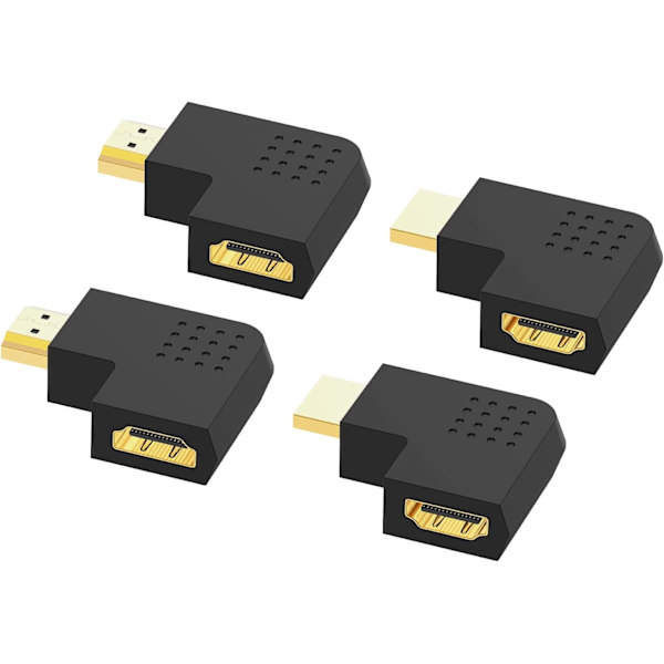 4-pakkauksen litteä HDMI-sovitin, 90 asteen kulmassa oleva pystysuora litteä HDMI-sovitin