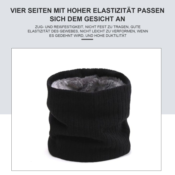 /#/Strikket skjerf vinter halsvarmer fleecefôret rørsjal, (1 stk)/#/