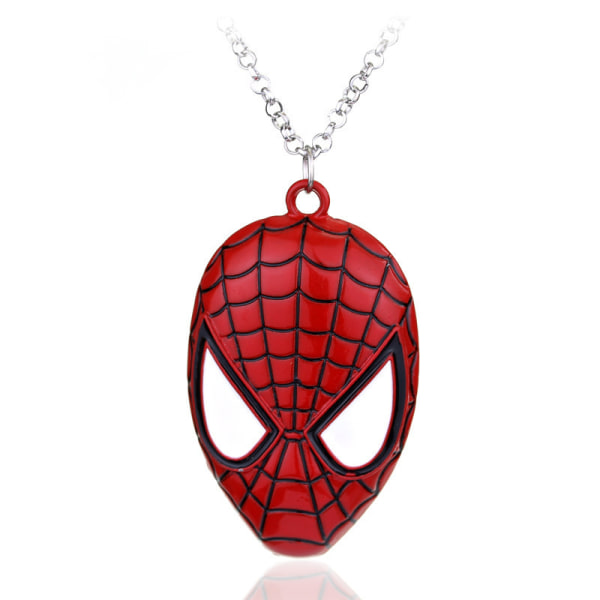 Spiderman Mask Logotyp Nyckelring Halsband i legering (svart)