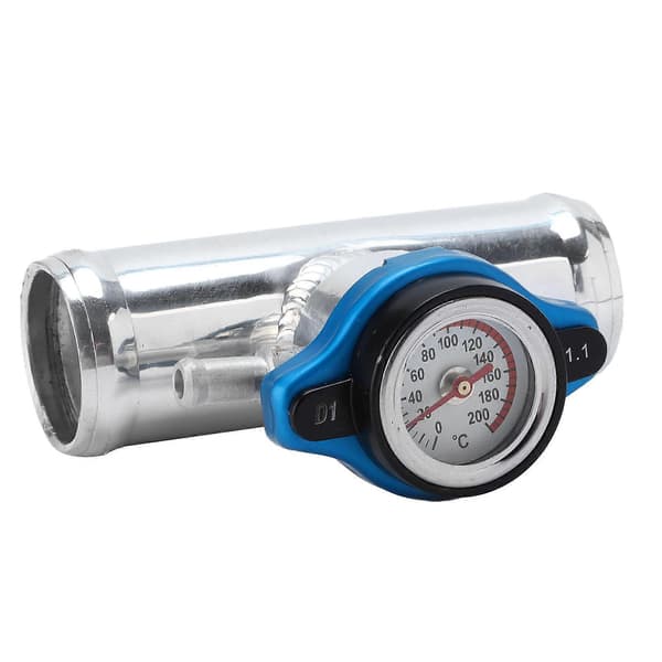 38 mm/1,5 tommer Inline Radiator Slangefyller Aluminium med Temperaturmåler for Motor