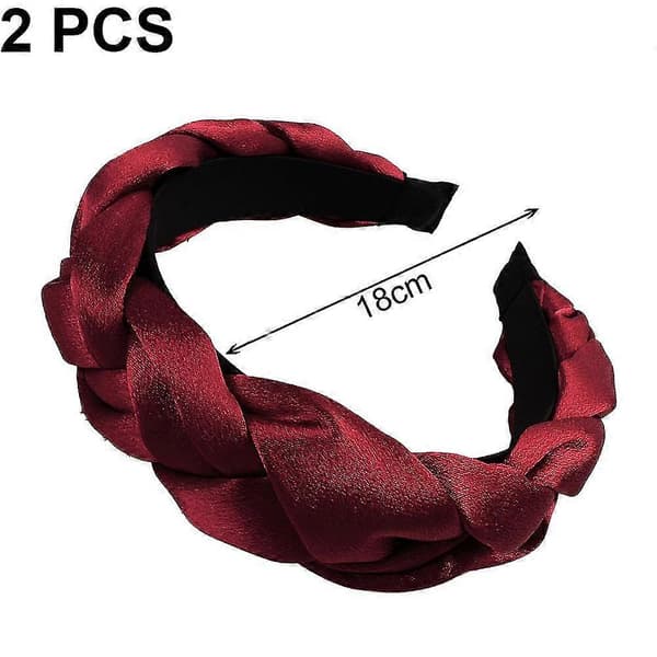 Hårband för kvinnor Sammet Flätade Hårband Mode Hårband Kors Hårtillbehör wine red