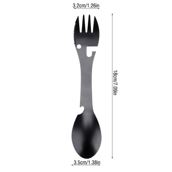 ##/(Silver) 3-i-1 rostfritt stål bestick, gaffel och sked##/