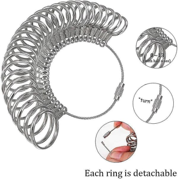 Ring Størrelses Måleværktøj - Aluminium Ringdor og Finger Målere
