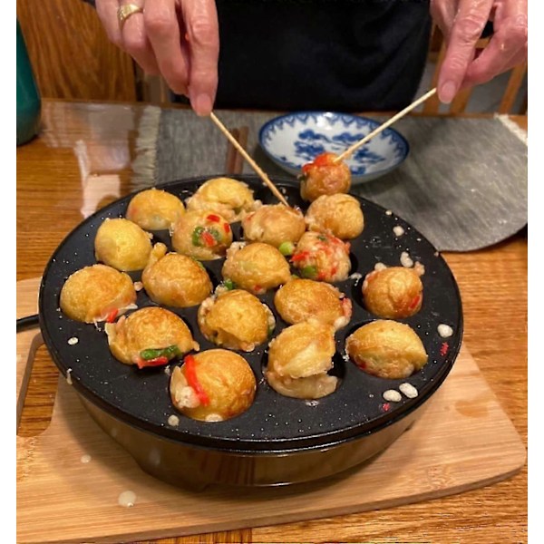 Takoyaki-maskine med temperaturkontrol
