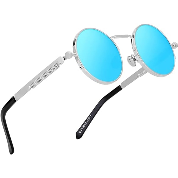 Silver Ram Ice Blue Sheets Icke-polariserade ovala solglasögon för W