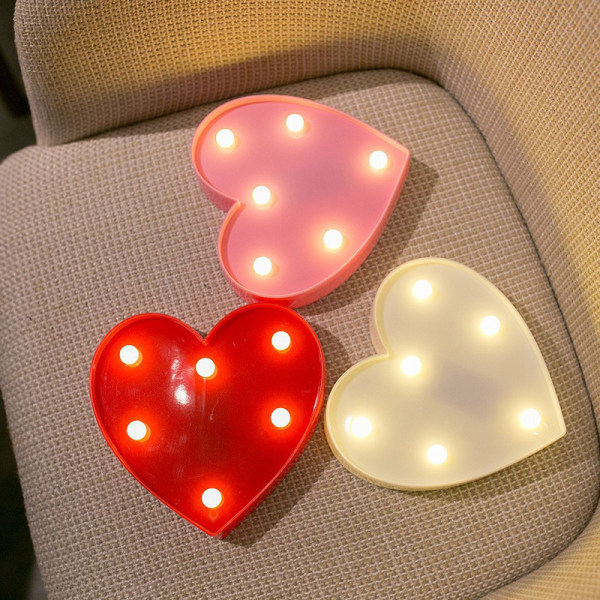 2 stycken LED kärleksfärgade lampor bröllopsfödelsedagsfest h