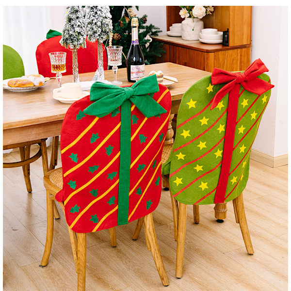 2-pack Kartongstolsöverdrag med Julrosett, 47 x 65 cm