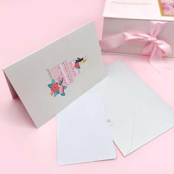 ##/2 st Handgjorda 3D Pop-up Grattiskort 3D Grattiskort Grattiskort för Pojkar Flickor Män Maken Fru Son Mamma Pappa (Tårta)##/