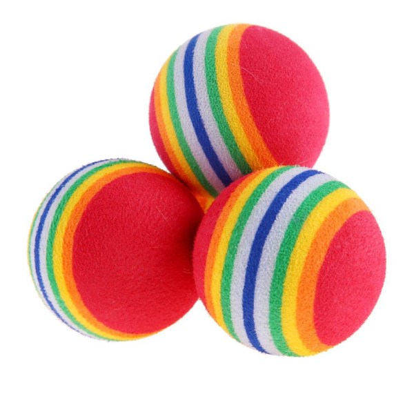 12 stykker 63 mm katt regnbue lekeballer myk EVA skum katt interaksjon