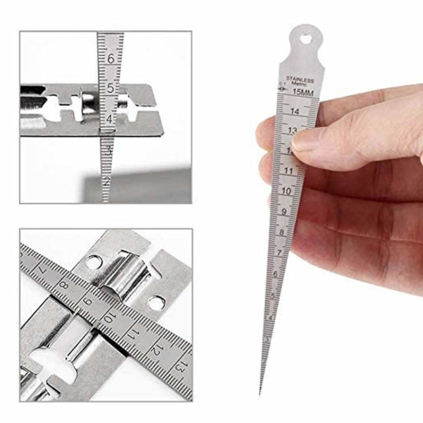 Konisk Mätare 1-15mm 1/32-5/8\" Rostfritt Stål Konisk Svetsmätare