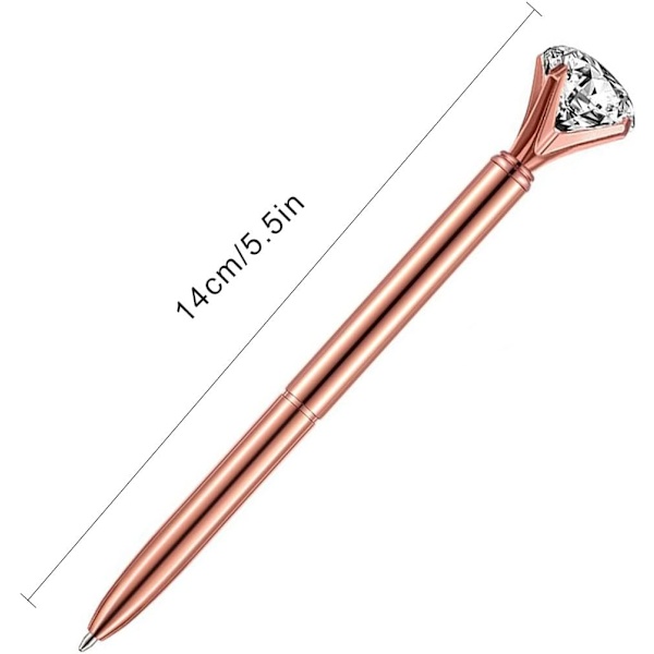 /#/pcs metal krystal diamant kuglepenne, sort blæk indtrækkelige kuglepenne Crea/#/