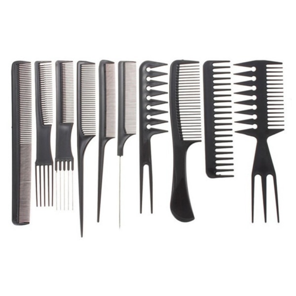 2 stk. 10 Anti-statisk Sort Plastikkam til Salon Hårstyling