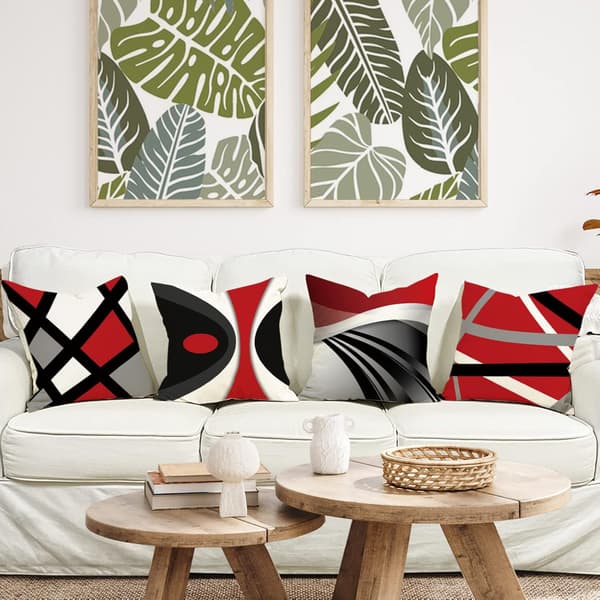4 kpl tyynynpäällisiä 45 x 45 Geometrinen Kuvio Koristeelliset Ty