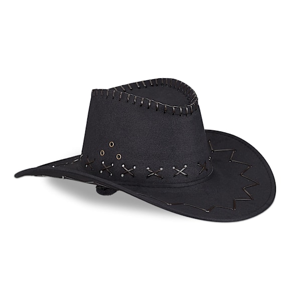 ##/Suedehatt, cowboyhatt, karnevalhatt, svart##/