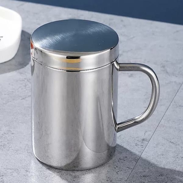 ##/200ml Rostfritt Stål Kaffemuggar Termokopp Dubbelväggiga Drickkoppar med Lock Ölkopp för Vandring Camping##/