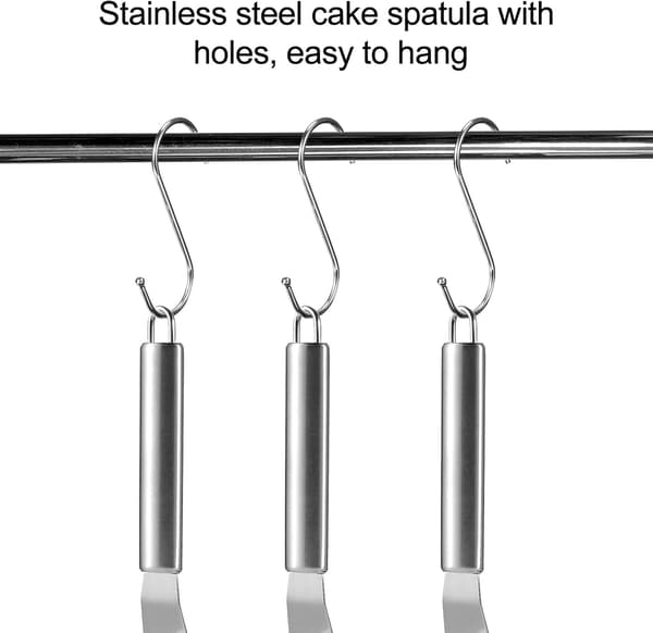 Sæt af 4, Vinklede Konditorspatel, Rustfrit Stål Spatel, Dekoration