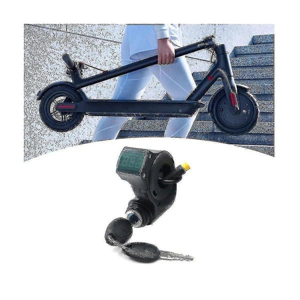 E-cykel Tændingslås Nøgle Tommelfinger Gas Voltmeter Digital Spændingsdisplay Kontakt 3-benet Til Universal