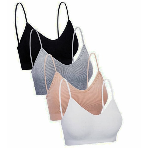 4 stycken (L) Camisole-bh med vaddering för kvinnor