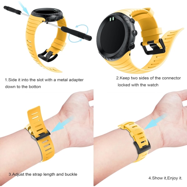 Armband, Silikon Klassiskt Ersättningsarmband med Metallspänne och Bl