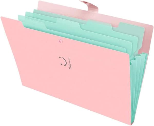 Utvidbare lommer for A4-dokumenter, plastmappe
