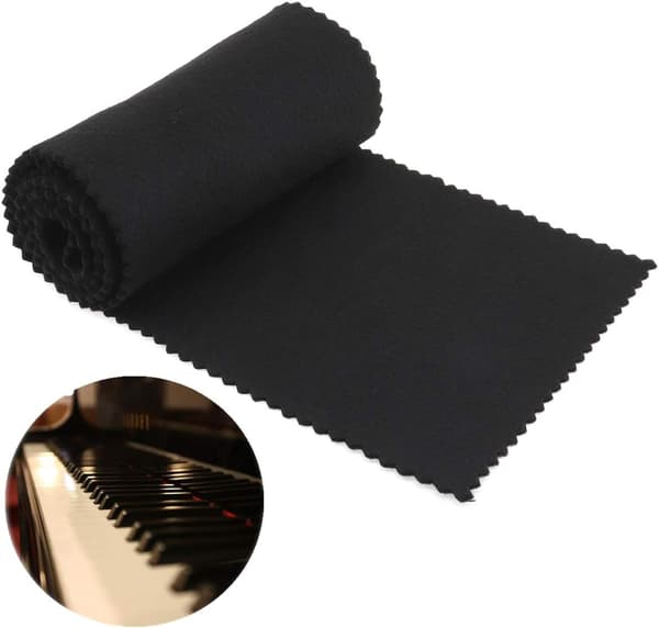 （Sort）Kvalitets Pianotastatur Flanel Pianotast Cover Klud til