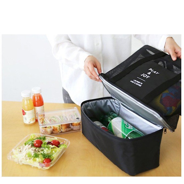 ##/Åndbar strandtaske Vådt & Tørt Stor Sort Alle Størrelser##/