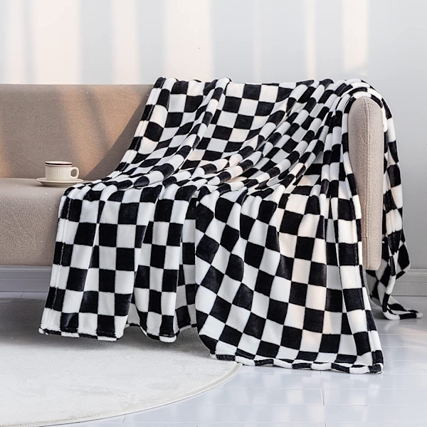 ##/Mjuk svart filt i flanell, sofffilt (70x100 cm)##/