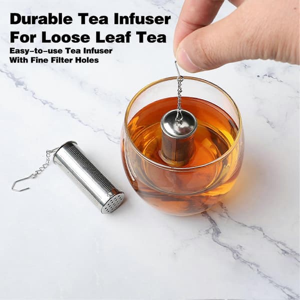 Te-si Rustfrit Stål Sikkert Låg Finmasket med Håndtag Simpel Betjening Fødevaregodkendt Te-infuser S