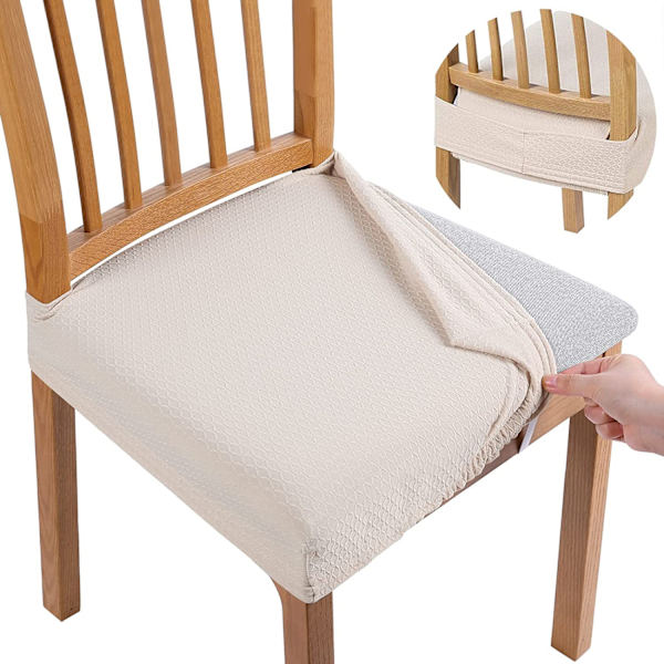 Stoltrekk (sett med 4, Off-White) - Universal Spisebordstoltrekk