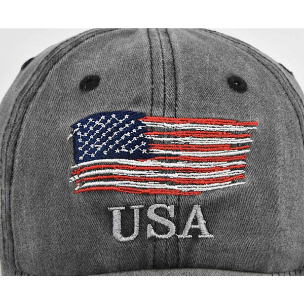 Amerikansk Flag Hatte Vintage Vasket Distressed Bomuld Dad Hat Base