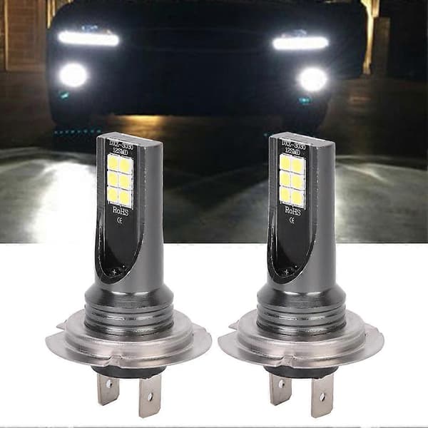 2st H7 12LED Bilstrålkastare 3000K 24W 1000LM Hög Ljusstyrka Dimljus