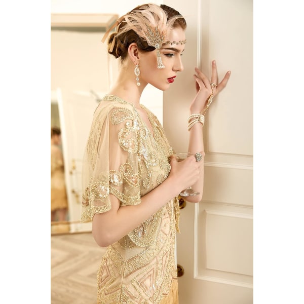 1920-luvun Gatsby-höyhenpannan höyhenkruunu Gatsby Flapper -lisävaruste