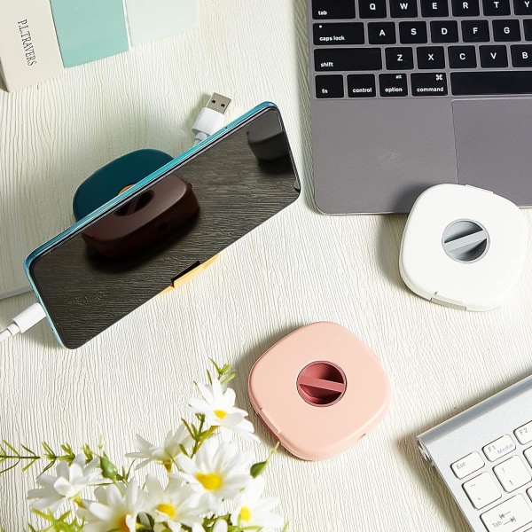 3 Väriä, USB-kaapelikäämi 3 kpl Laajennettava Latauskaapeli Pidike