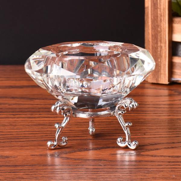 ##/80mm Klar Kristallglas med Stativ Konstgjorda Glasdiamanter för Bröllopspresenter Heminredning Present till Halloween Jul Thanksgiving##/