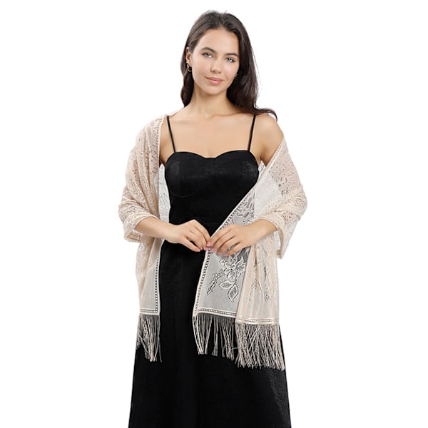 ##/Siden sjal halsduk kvällsklänning chiffong halsdukar poncho damer elegant fransar##/