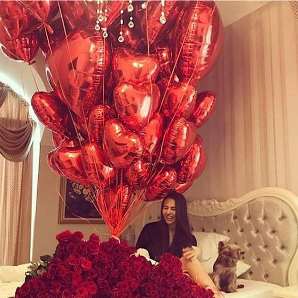 ##/10 stk. 18 tommer hjerteformede balloner lyserøde Til bryllup forlovelse dekoration Valentinsdag bryllupsfest dekoration##/
