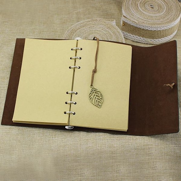 Grøn Vintage PU Læder Cover Journal Notesbog Blank Dagbog Rejsejournal