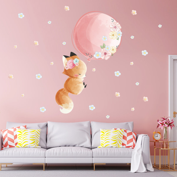 Vægklistermærker Den lille ræv ballon Vægklistermærker Mural Dekaler f